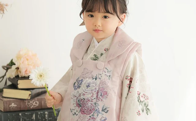 七五三衣装の３歳女の子用の夢館の着物レンタル